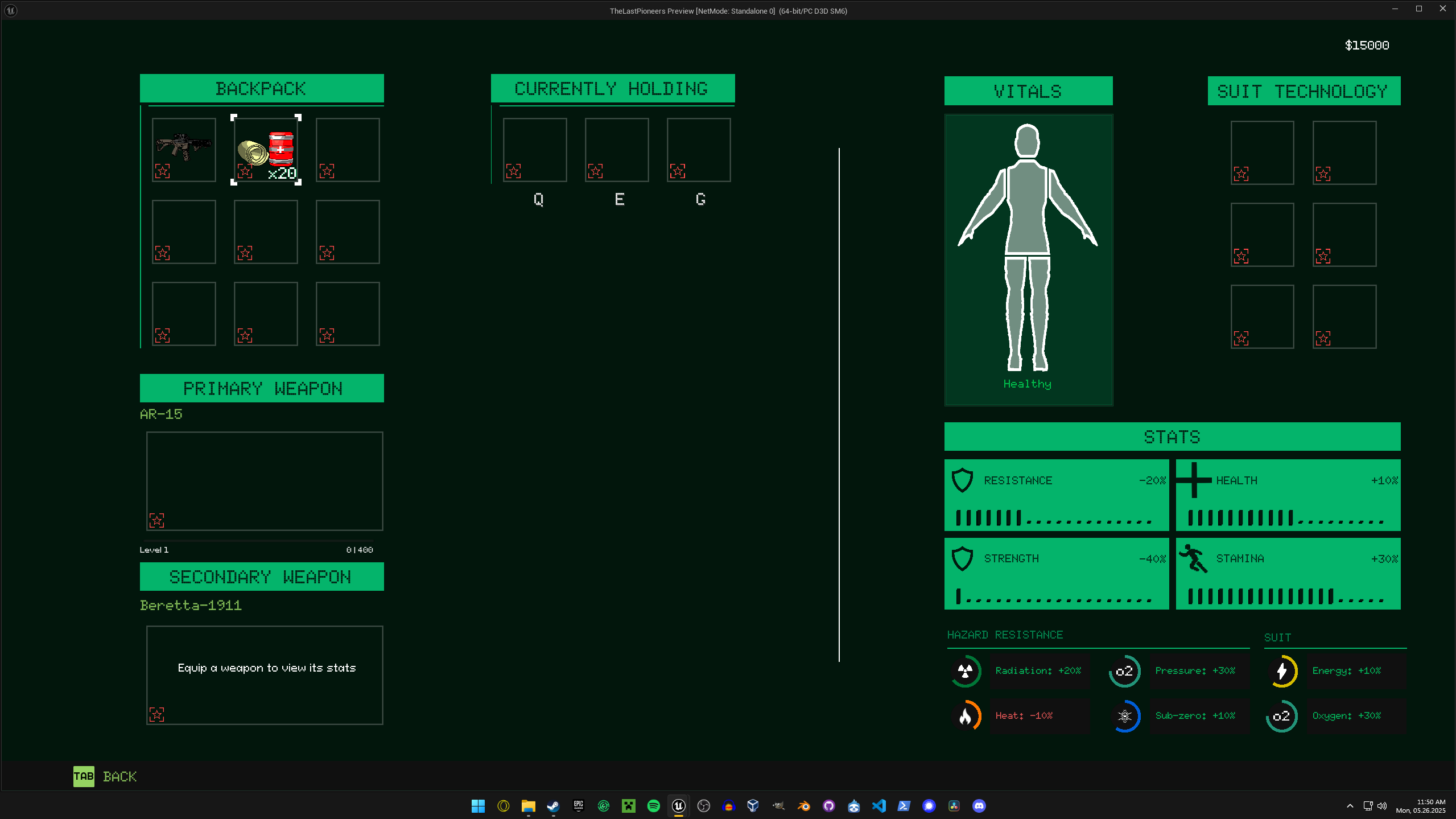 Terminal UI Inventory Aesthetic